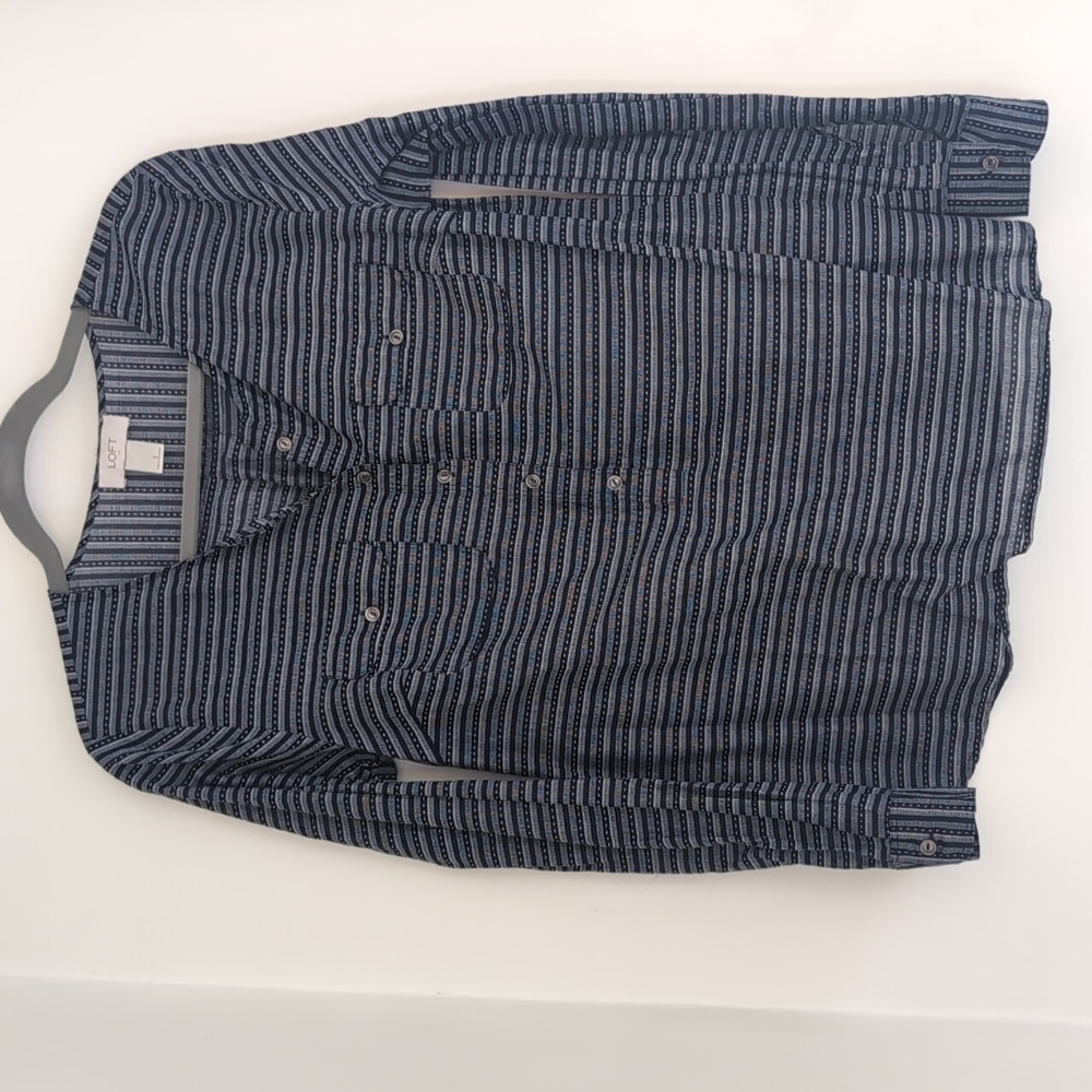 Navy Blue Loft Small striped long-sleeve top